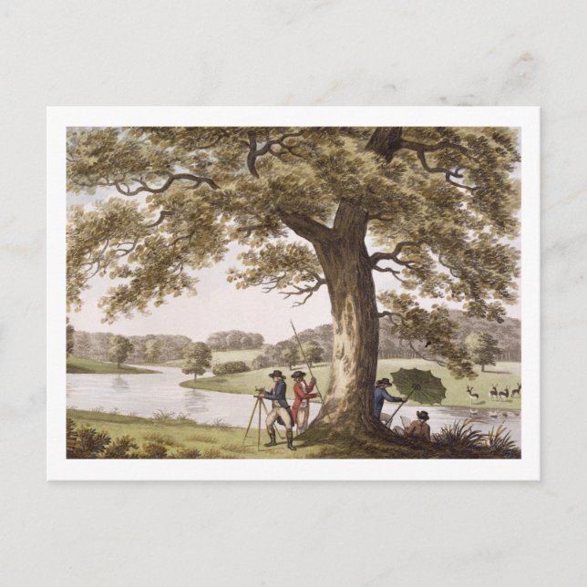 Humphrey Repton-undersökning med en teodolit (colo Vykort (Framsida)