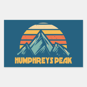 Humphreys Peak Arizona Retro Turcos Rektangulärt Klistermärke