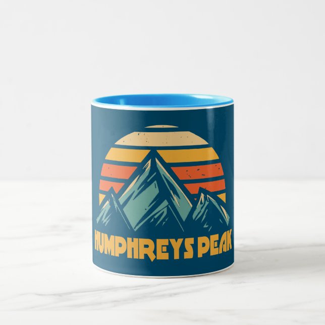 Humphreys Peak Arizona Retro Turcos Två-Tonad Mugg (Center)