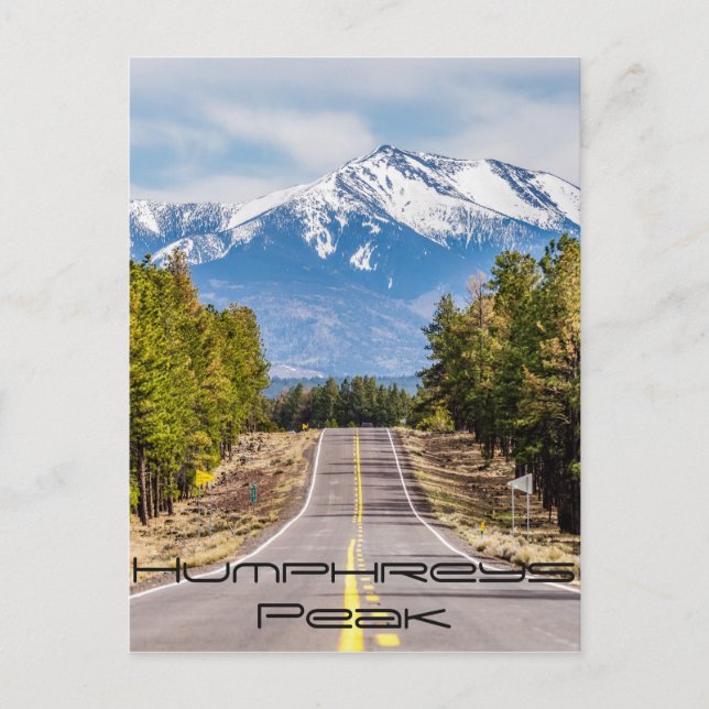 Humphreys toppmontering i arizona nära flaggperson vykort (Framsida)