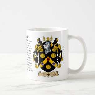 Humphries, ursprung, det menande och vapenskölden kaffemugg
