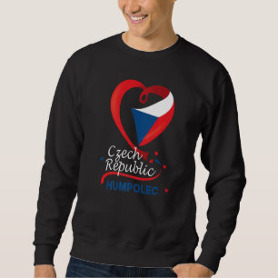 Humpolec Czech Republic Heart Flagga Lejon Jacka a Lång Ärmad Tröja
