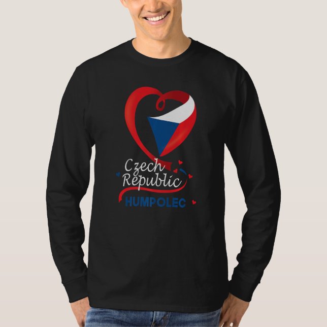 Humpolec Czech Republic Heart Flagga Lejon Jacka a T Shirt (Framsida)