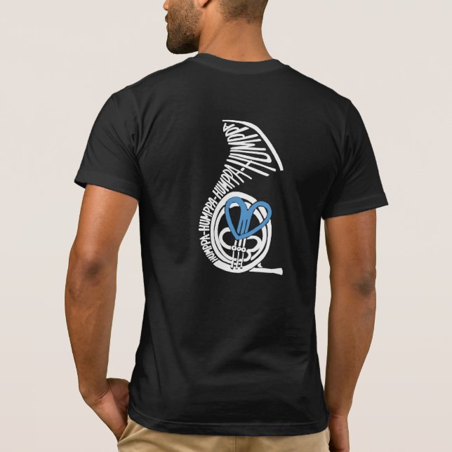 Humppa Kärlek Blå Bakre Mörk AA T-shirt (Baksida)