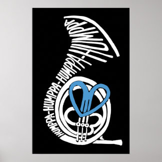 Humppa Kärlek Blue Mörk Poster eller skriver ut