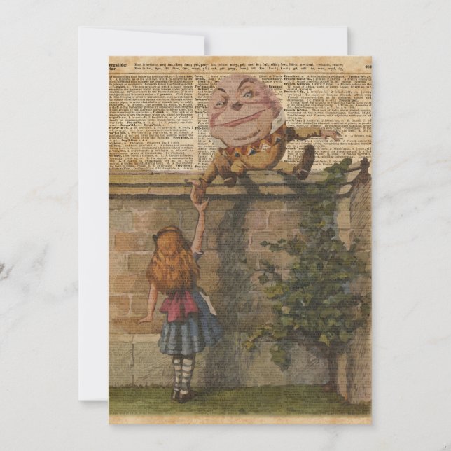 Humpty Dumpty & Alice Vintage Bok Illustration (Framsida)