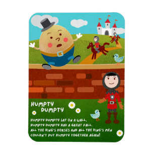 Humpty Dumpty Barnkammarim Rhyme Magnet