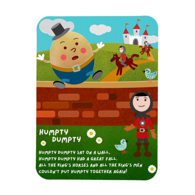 Humpty Dumpty Barnkammarim Rhyme Magnet (Vertikal)