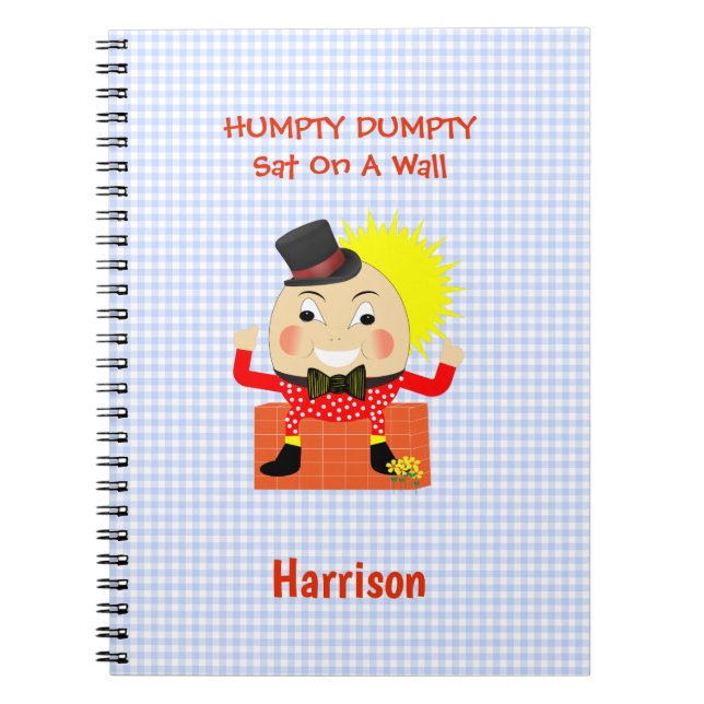 Humpty Dumpty Cute Nursery Rhyme Personlig Anteckningsbok (Framsidan)