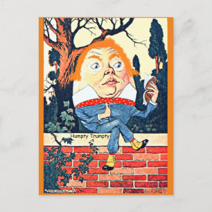 Humpty Dumpty Donald Trump Altered Vintage Illustr Vykort