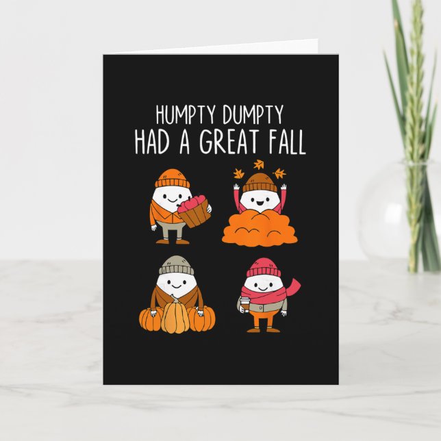 Humpty Dumpty Fick Ett Stort Fall Höstlöv Tack Kort (Framsida)