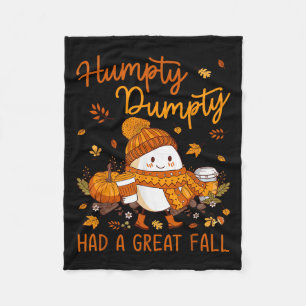 Humpty Dumpty Fick Ett Stort Fall Tacksgiving Höst Fleecefilt