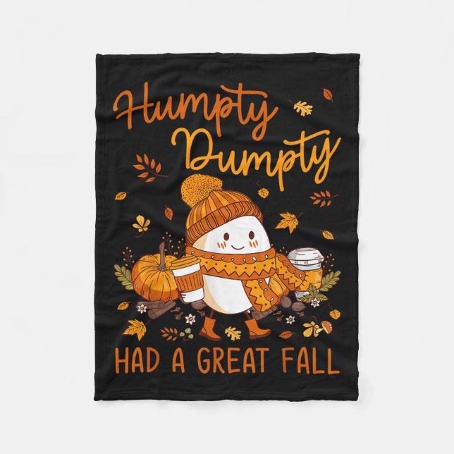 Humpty Dumpty Fick Ett Stort Fall Tacksgiving Höst Fleecefilt (Framsidan)