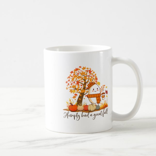 Humpty Dumpty Fick Ett Stort Fall Tacksgiving Höst Kaffemugg (Höger)