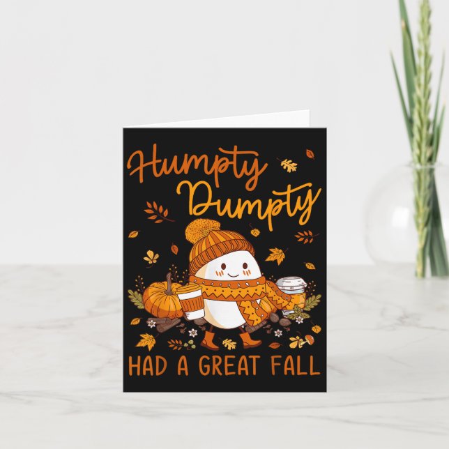 Humpty Dumpty Fick Ett Stort Fall Thanksgiving Hös Kort (Framsida)