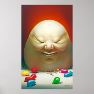 Humpty Dumpty hade en stor samling gelébönor Poster