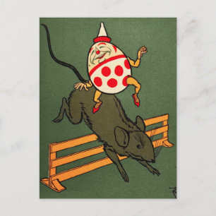 Humpty Dumpty: Humpty Rides A Mouse Vykort