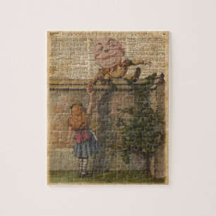 Humpty Dumpty & illustration för Alice vintagebok Pussel