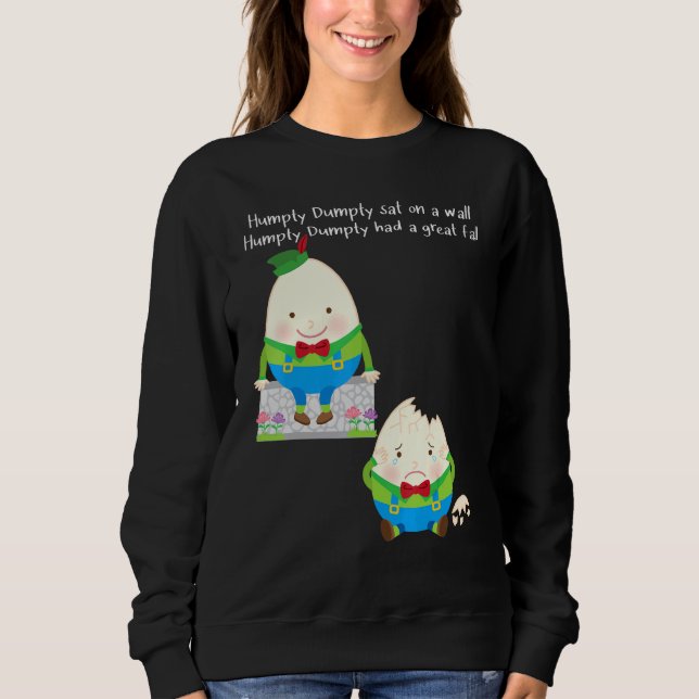Humpty Dumpty Kids Nursery Sång Rhyme T Shirt (Framsida)