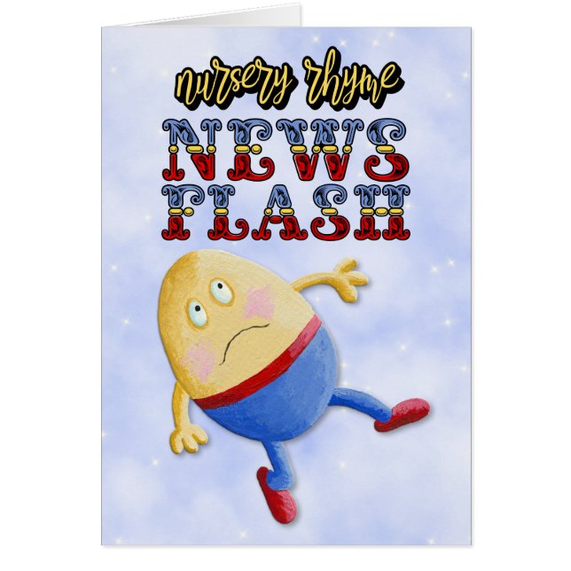 Humpty Dumpty News Flash Funny Birthday Card Hälsningskort (Framsidan)