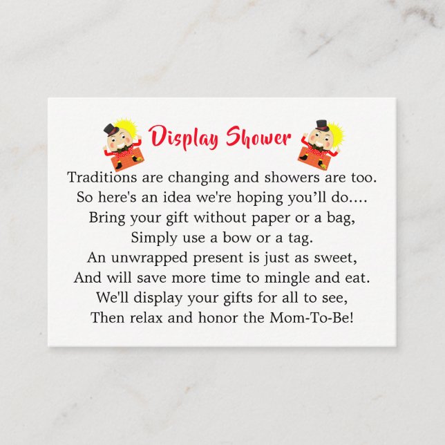 Humpty Dumpty Nursery Rhyme Baby Shower Visning Tilläggskort (Framsida)