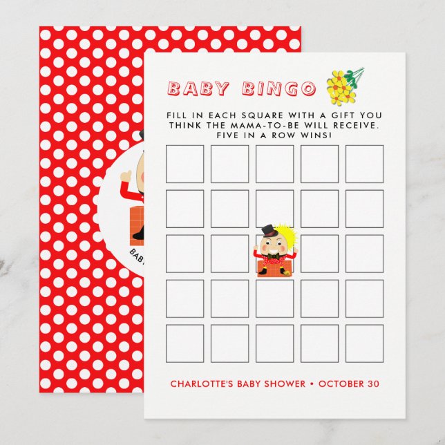 Humpty Dumpty Nursery Rhyme Cute Baby Shower Bingo Inbjudningar (Fram/baksida)