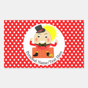 Humpty Dumpty Nursery Rhyme Cute Personlig Rektangulärt Klistermärke