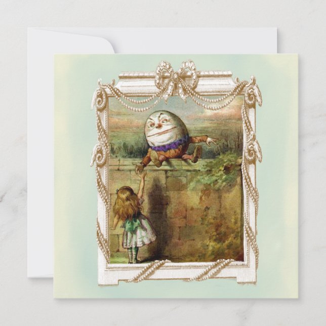 Humpty Dumpty och Alice Inbjudningar (Framsida)