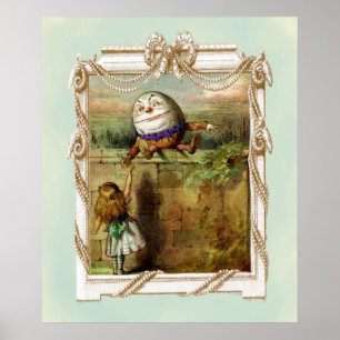Humpty Dumpty och Alice Poster