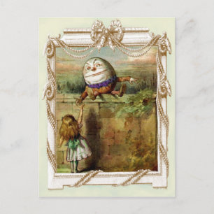 Humpty Dumpty och Alice Vykort