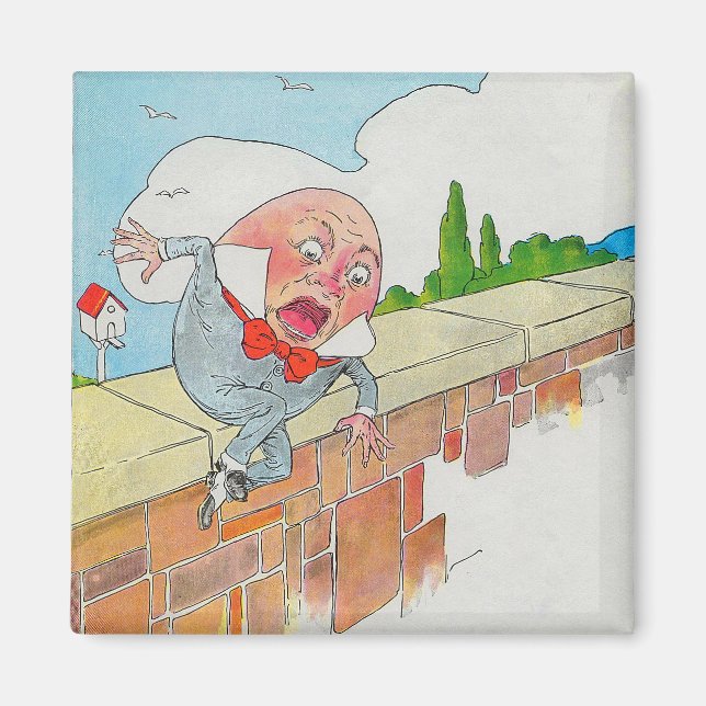 Humpty Dumpty on Wall Mor Goose Nursery Rhyme Magnet (Framsidan)