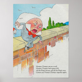 Humpty Dumpty on Wall Mor Goose Nursery Rhyme Poster