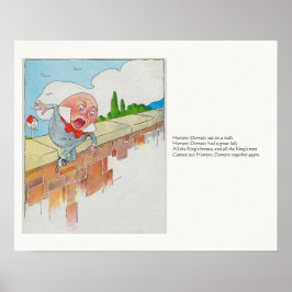 Humpty Dumpty on Wall Mor Goose Nursery Rhyme Poster