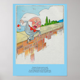 Humpty Dumpty on Wall Mor Goose Nursery Rhyme Poster
