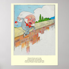 Humpty Dumpty on Wall Mor Goose Nursery Rhyme Poster