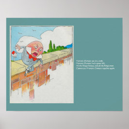 Humpty Dumpty on Wall Mor Goose Nursery Rhyme Poster