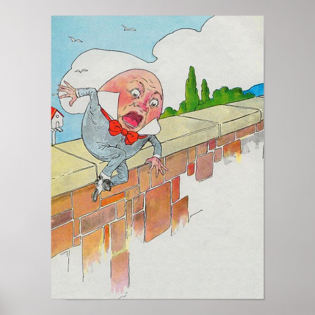 Humpty Dumpty on Wall Mor Goose Nursery Rhyme Poster (Framsidan)