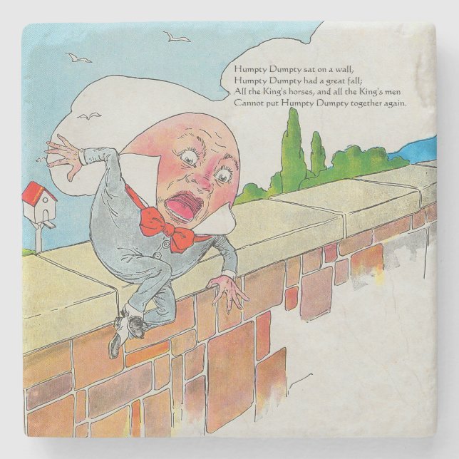Humpty Dumpty on Wall Mor Goose Nursery Rhyme Stenunderlägg (Framsidan)