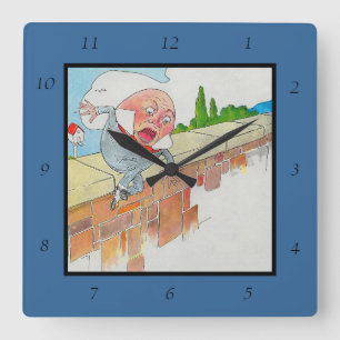 Humpty Dumpty på väggen Mamma Gåss ramsor Fyrkantig Klocka