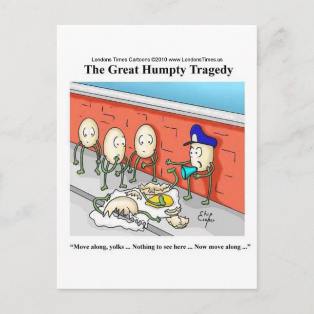 Humpty Dumpty Police Investigation Funny Gifts Vykort (Framsida)