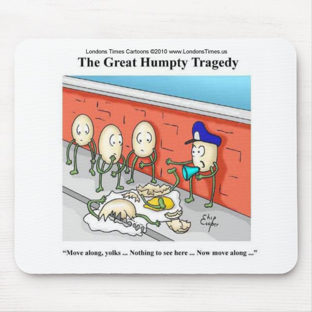 Humpty Dumpty Polisförundersökning Roliga Gåvor Musmatta (Framsidan)
