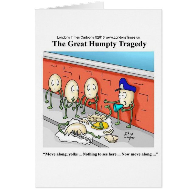 Humpty Dumpty polisutredning roliga presenter Hälsningskort (Framsidan)