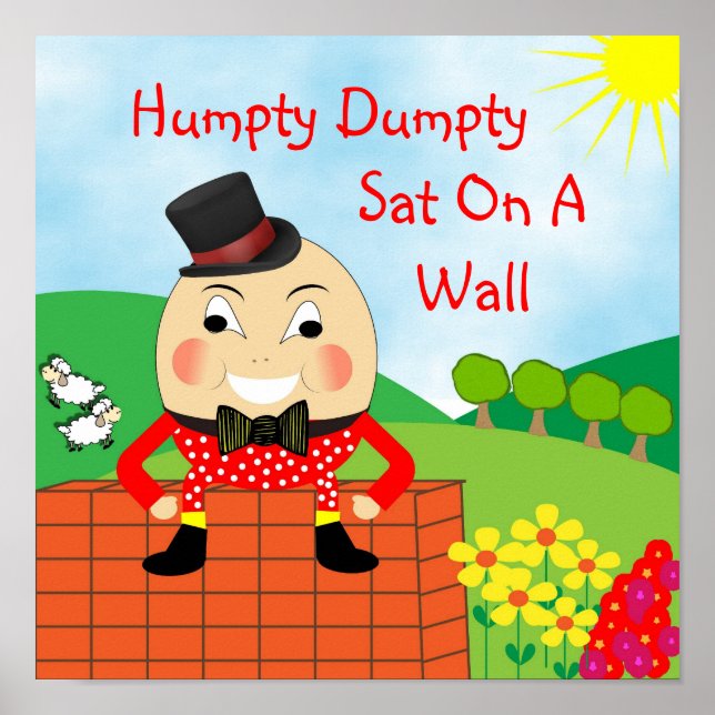 Humpty Dumpty Sat on a Wall Nursery Rhyme Poster (Framsidan)
