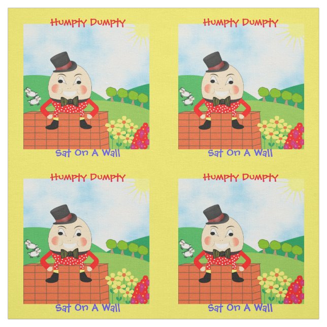 Humpty Dumpty Sat på en design för Tyg (Provkarta)