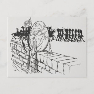Humpty Dumpty satt på en vägg A. Rackham Small Vykort