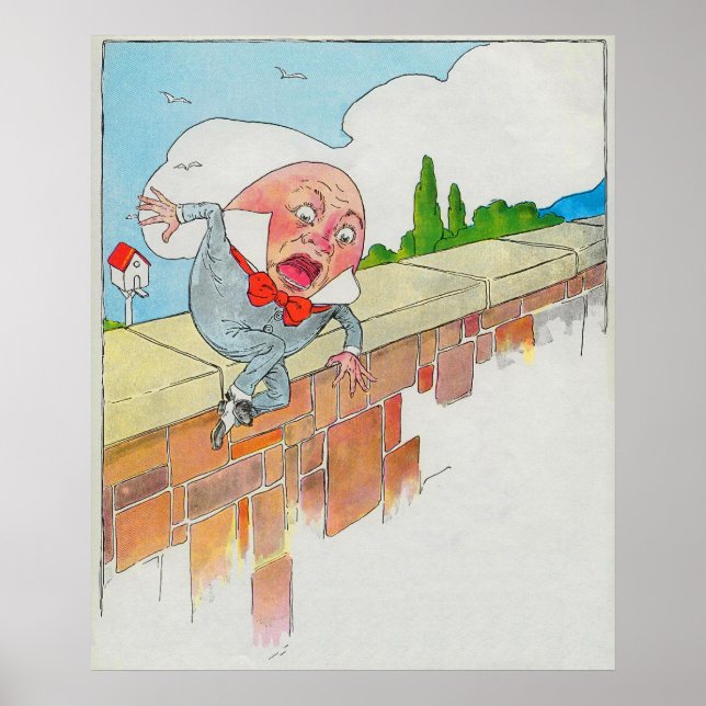 Humpty Dumpty satt på en vägg Poster (Framsidan)