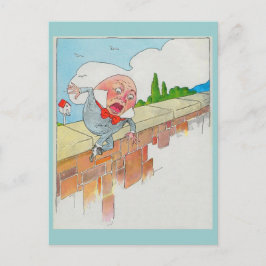 Humpty Dumpty satt på en vägg Vykort