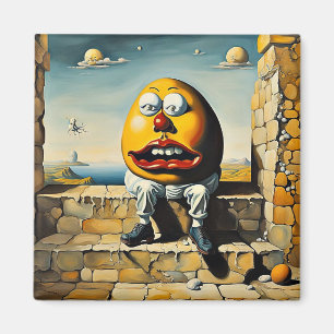 Humpty Dumpty sitter på en vägg Magnet