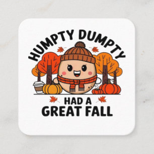 Humpty Dumpty, underlig Thanksgiving Fyrkantigt Visitkort