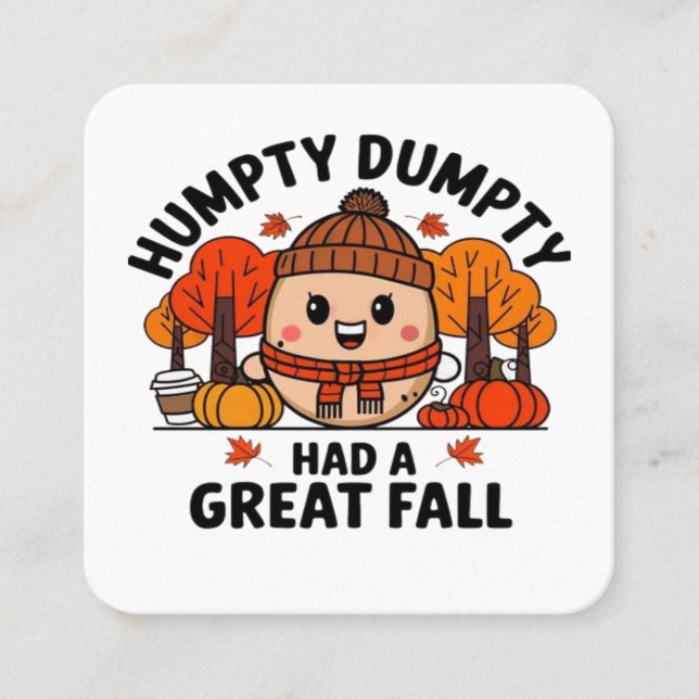 Humpty Dumpty, underlig Thanksgiving Fyrkantigt Visitkort (Framsida)